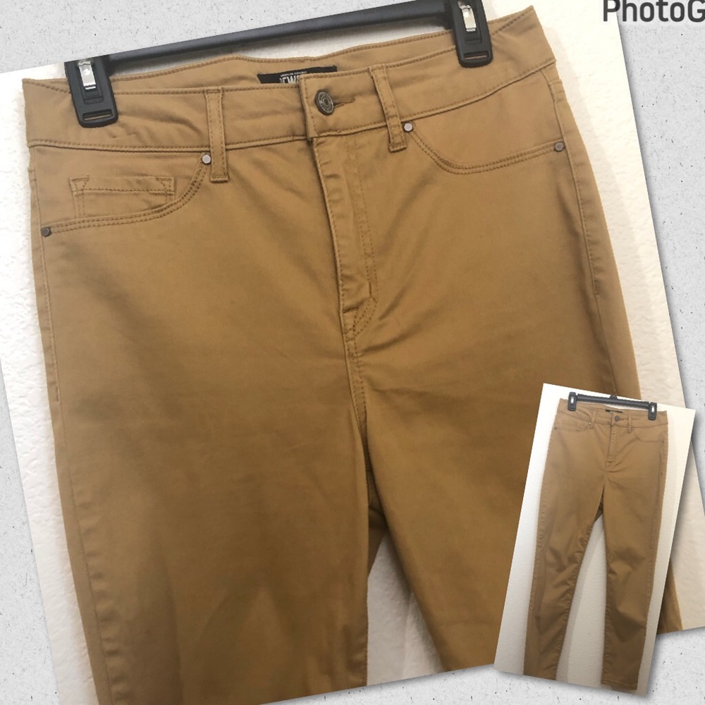 REWASH Juniors 9/29 Skinny Jeans High Rise Soft Stretch Mustard Yellow NWOT
